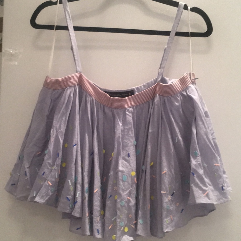 Cotton embellished crop top